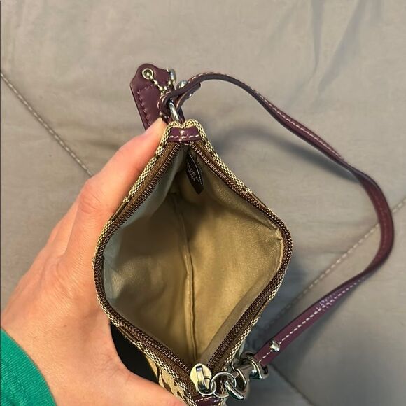 Coach Tan and Purple Wristlet - Picture 3 of 3